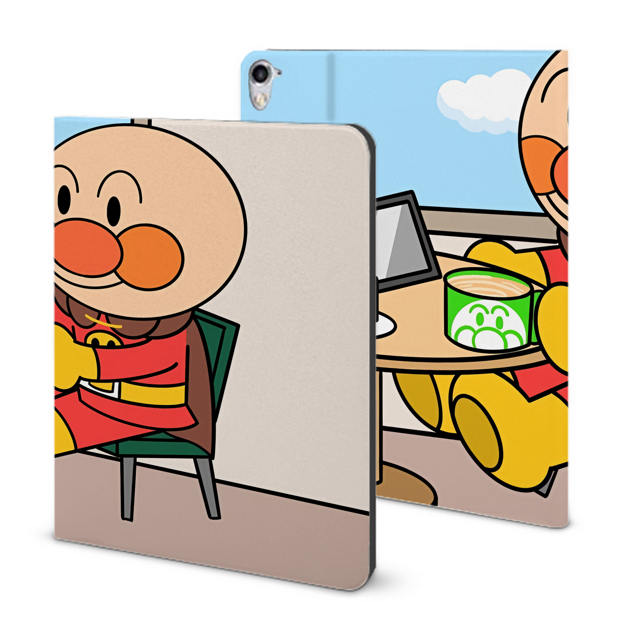 （画像用） アンパンマン Anpanman IPad ケース ブック型 PUレザー TPU 耐衝撃 軽量 薄型 ペン収納なし 全面保護 IPad 各モデル対応